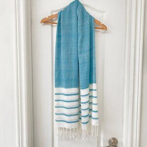 Dei - Vintage Blue & White Nautical Beach Summer Scarf/Wrap
